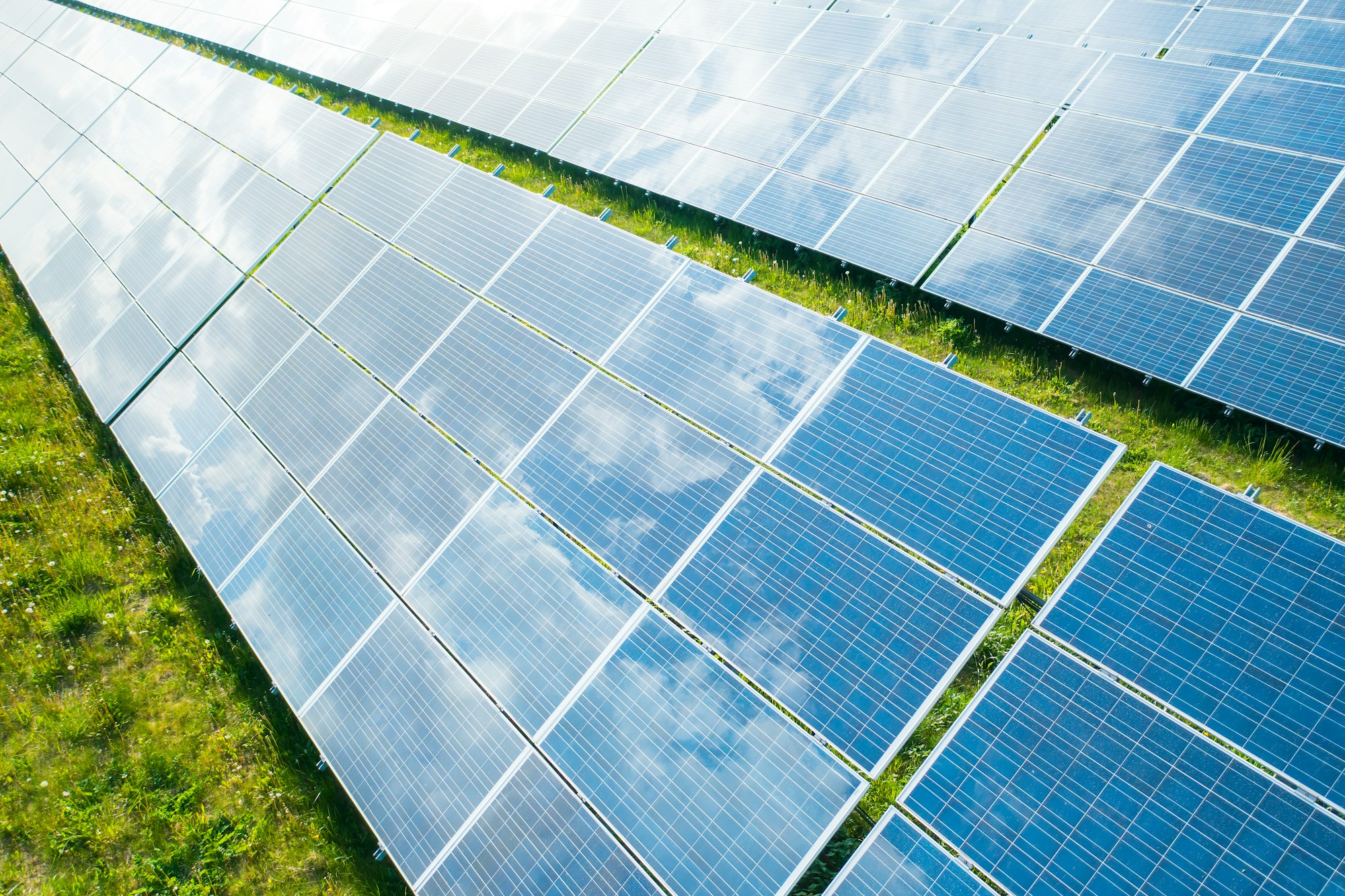 Photovoltaic solar system for ptoction of cheap and alternative energy, close up